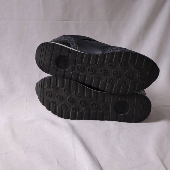 Michael Kors MK Monogram Sneakers Women's 8M Black Lace-Up Athletic Casual Shoes - Picture 9 of 9